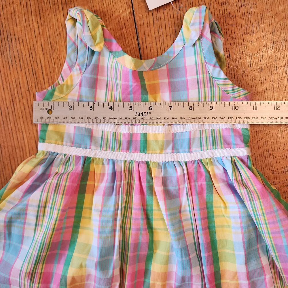 Vintage Lilly Pulitzer Girls 2T Madras Plaid Bow Shoulder Dress NWT - Picture 8 of 10
